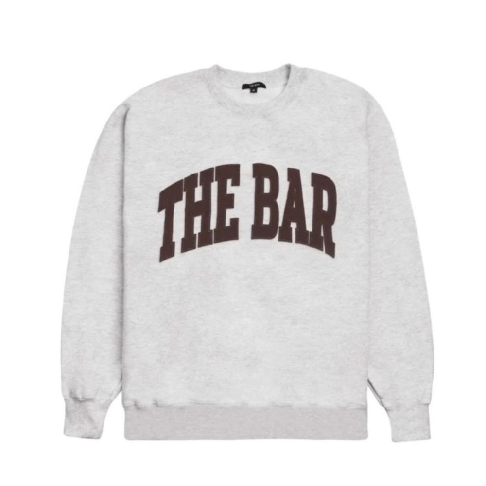The Bar Varsity Sweatshirt Heather Grey/Chocolate
